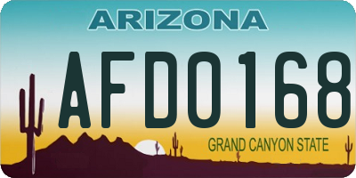 AZ license plate AFD0168
