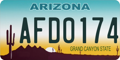 AZ license plate AFD0174
