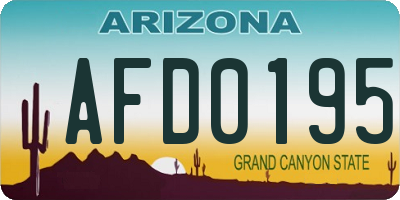 AZ license plate AFD0195