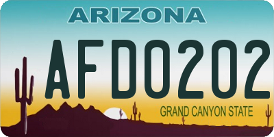 AZ license plate AFD0202