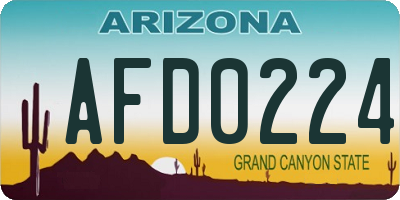 AZ license plate AFD0224