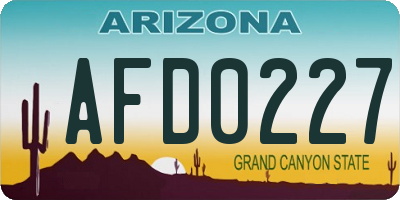 AZ license plate AFD0227