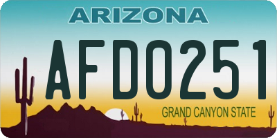 AZ license plate AFD0251