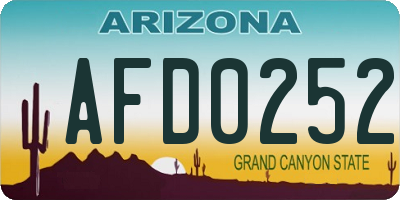 AZ license plate AFD0252