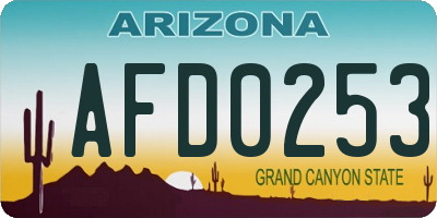 AZ license plate AFD0253