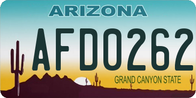 AZ license plate AFD0262
