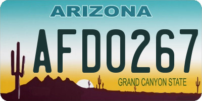 AZ license plate AFD0267