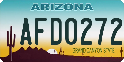 AZ license plate AFD0272