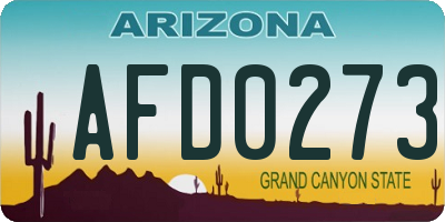 AZ license plate AFD0273