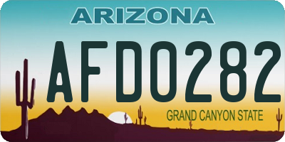 AZ license plate AFD0282