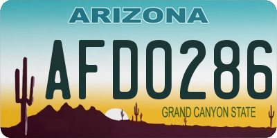 AZ license plate AFD0286