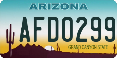 AZ license plate AFD0299