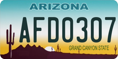 AZ license plate AFD0307