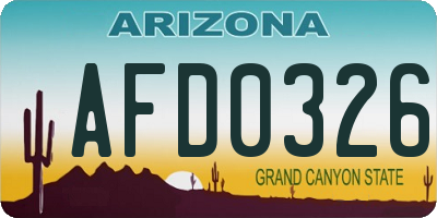 AZ license plate AFD0326
