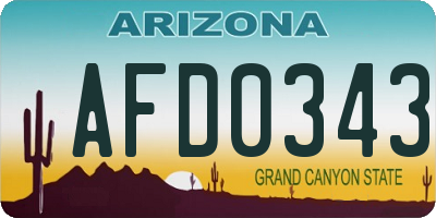 AZ license plate AFD0343