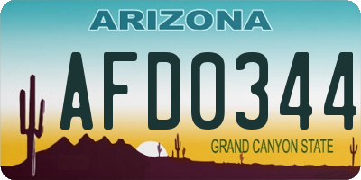 AZ license plate AFD0344