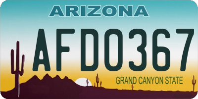 AZ license plate AFD0367