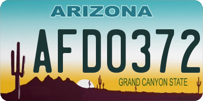 AZ license plate AFD0372