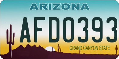 AZ license plate AFD0393