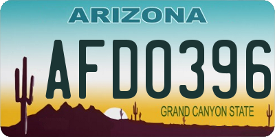 AZ license plate AFD0396