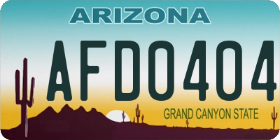 AZ license plate AFD0404