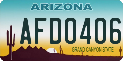 AZ license plate AFD0406