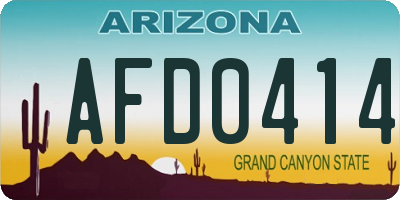 AZ license plate AFD0414