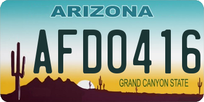 AZ license plate AFD0416