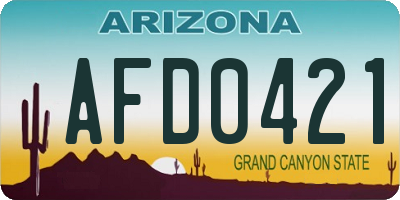 AZ license plate AFD0421