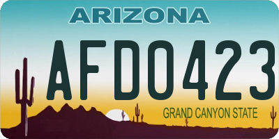 AZ license plate AFD0423