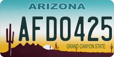 AZ license plate AFD0425