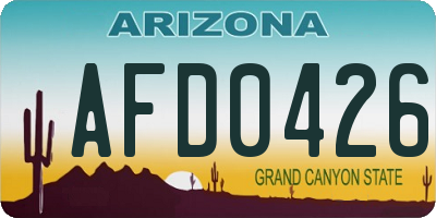 AZ license plate AFD0426