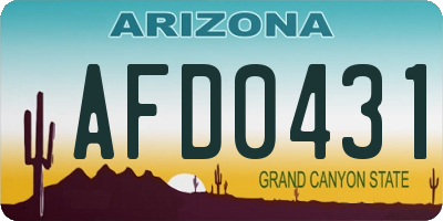 AZ license plate AFD0431