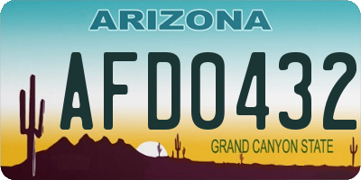 AZ license plate AFD0432