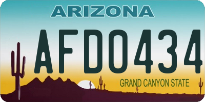AZ license plate AFD0434