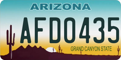 AZ license plate AFD0435
