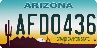 AZ license plate AFD0436