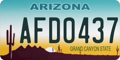 AZ license plate AFD0437