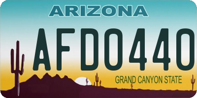 AZ license plate AFD0440