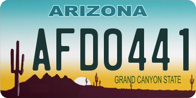 AZ license plate AFD0441