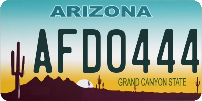 AZ license plate AFD0444