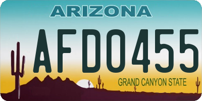 AZ license plate AFD0455