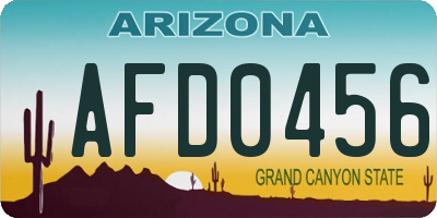 AZ license plate AFD0456
