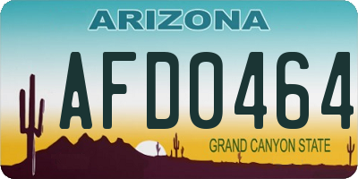 AZ license plate AFD0464