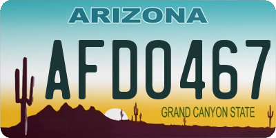 AZ license plate AFD0467