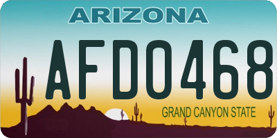 AZ license plate AFD0468
