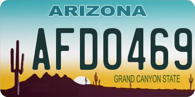 AZ license plate AFD0469