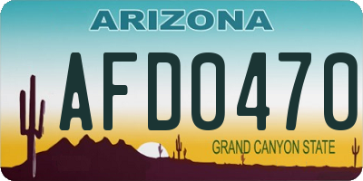 AZ license plate AFD0470