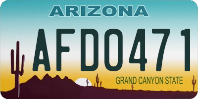 AZ license plate AFD0471