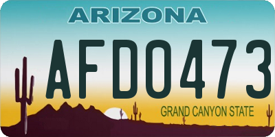 AZ license plate AFD0473